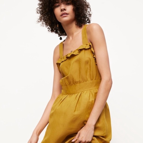 Zara rustic Ruffle Linen Maxi Dress - Picture 7 of 7